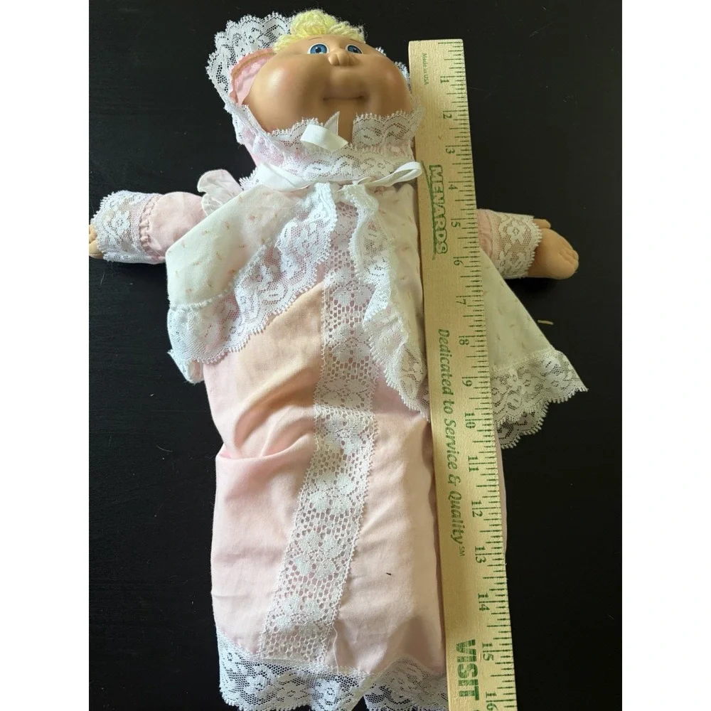 Vintage Cabbage Patch Doll Preemie Newborn Baby in Gown Blue Eyes 1982 Coleco